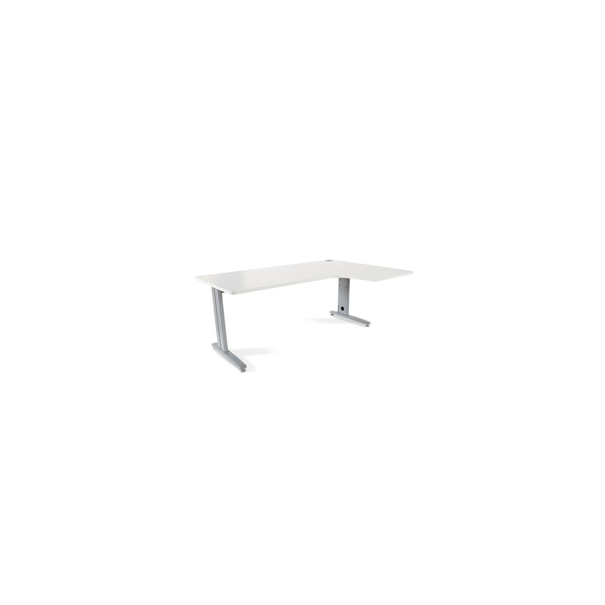 MESA DE OFICINA SERIE METAL FORMA L DERECHA 180X120 GRIS BLANCO ROCADA 2052AC04