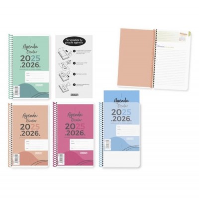 AGENDA ESCOLAR 2025 2026 PERSONALIZABLE 8º DIA PAGINA TAPA POLIPROPILENO INGRAF 333360
