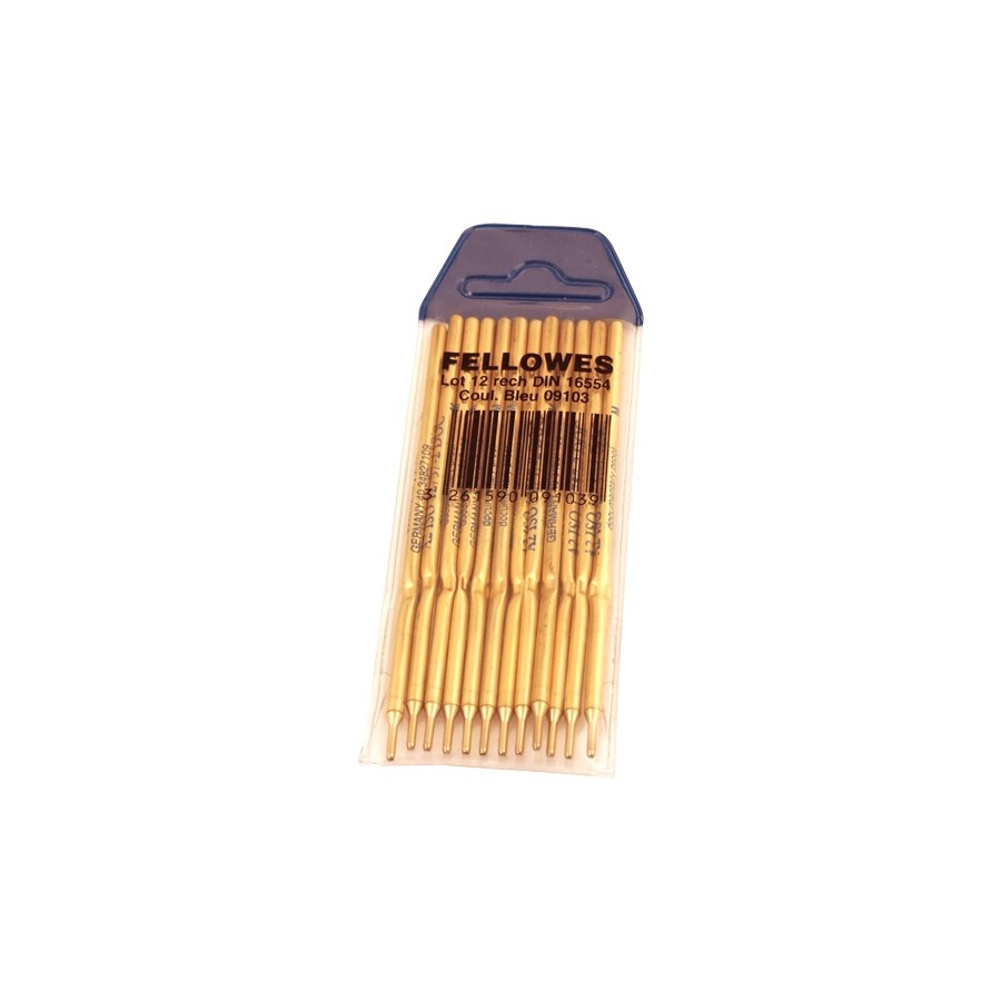 332-PACK 12 RECAMBIOS PARA BOLIGRAFO PEANA AZUL FELLOWES 0910301 332-PACK 12 RECAMBIOS PARA BOLIGRAFO PEANA AZUL FELLOWES 0910301