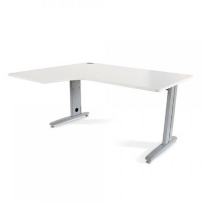 MESA DE OFICINA SERIE METAL FORMA L IZQUIERDA 160X120 GRIS BLANCO ROCADA 2053AC04