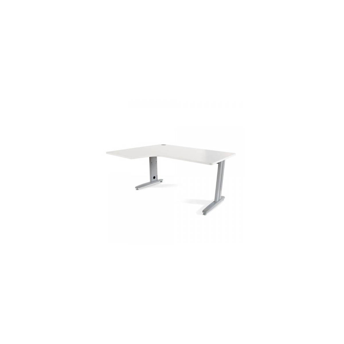 MESA DE OFICINA SERIE METAL FORMA L IZQUIERDA 160X120 GRIS BLANCO ROCADA 2053AC04