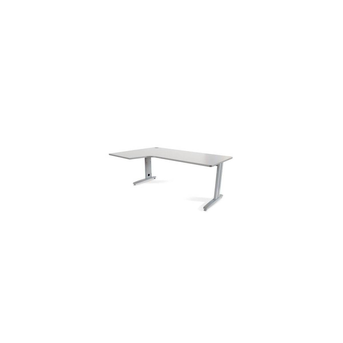 MESA DE OFICINA SERIE METAL FORMA L IZQUIERDA 180X120 GRIS GRIS ROCADA 2054AC02