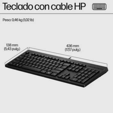 33238-HP Teclado con cable USB 125 G2