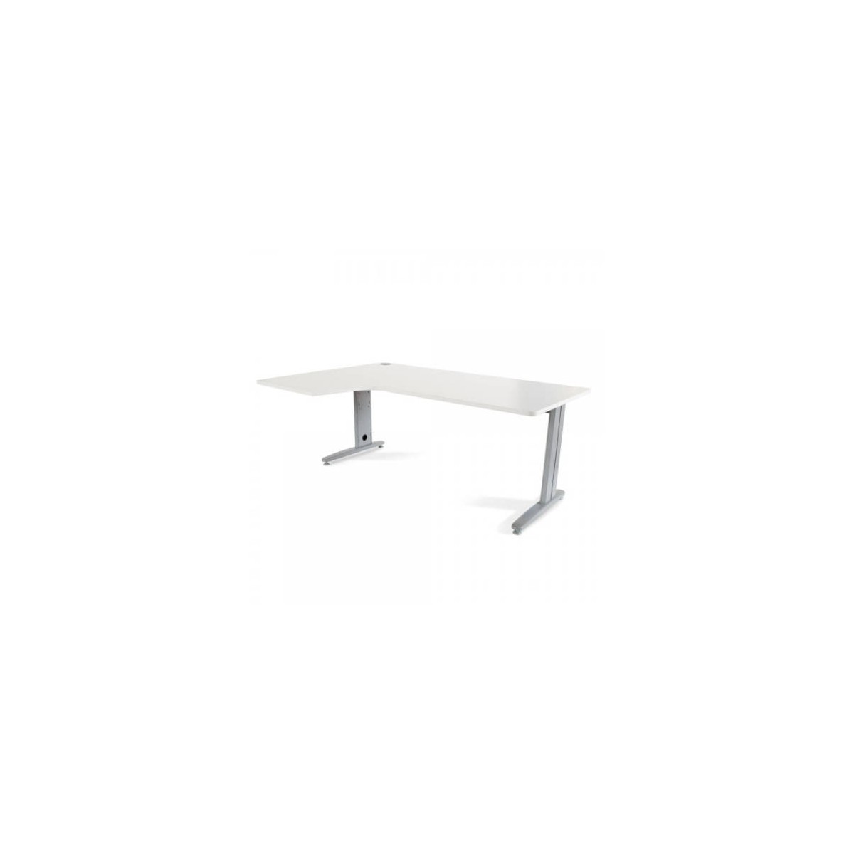 MESA DE OFICINA SERIE METAL FORMA L IZQUIERDA 180X120 GRIS BLANCO ROCADA 2054AC04