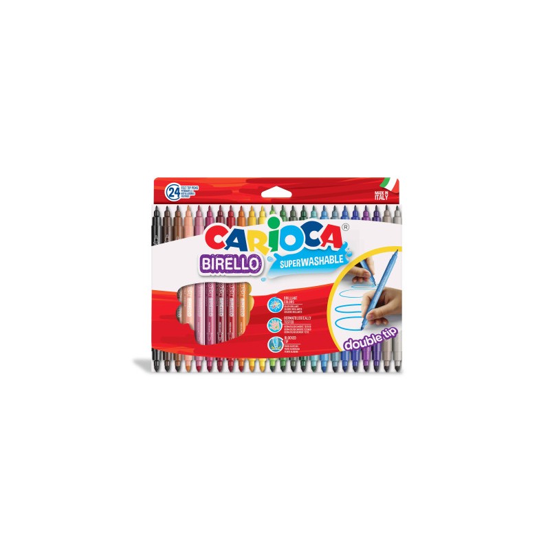 3345-CAJA 24 ROTULADORES COLORES DOBLE PUNTA BIRELLO CARIOCA 41521 3345-CAJA 24 ROTULADORES COLORES DOBLE PUNTA BIRELLO CARIOCA 41521