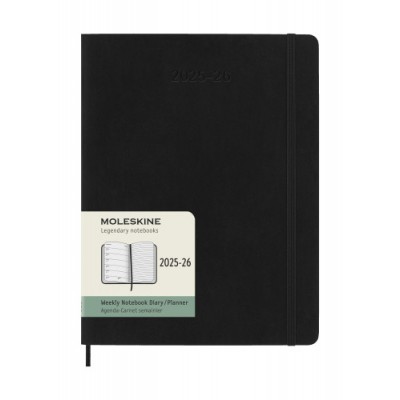 AGENDA 18M 2025 2026 SEMANAL XL 19 X 25 CM NEGRA TAPA BLANDA MOLESKINE DSB18WN4Y26