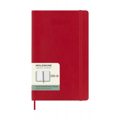 AGENDA 18M 2025 2026 SEMANAL L 13 X 21 CM ROJO TAPA BLANDA MOLESKINE DSF218WN3Y26