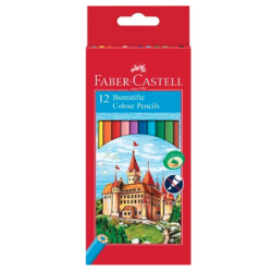 3373-ESTUCHE 12 LAPICES COLORES HEXAGONALES HT FABER CASTELL 120112