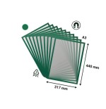 33813-PACK DE 10 MARCOS MAGNETO PRO A3 COLOR VERDE TARIFOLD 195245