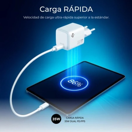 33821-SUBBLIM CARGADOR GAN 35W CHARGER USB C