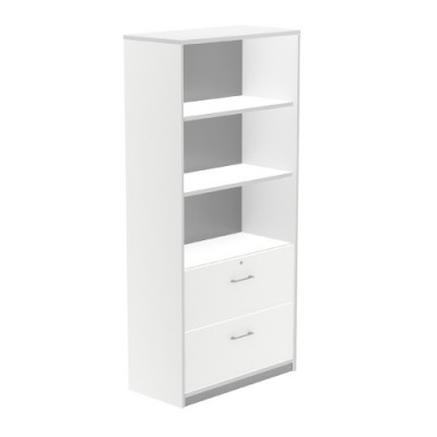 ARMARIO ALTO CARPETERO 195X90X45 ESTRUCTURA BLANCA FRONTALES BLANCO ROCADA 1102AW04