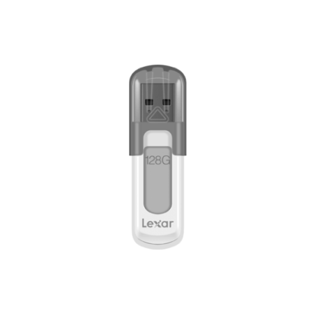 33966-Lexar JumpDrive V100 unidad flash USB 128 GB USB tipo A 3.2 Gen 1 (3.1 Gen 1) Gris, Blanco