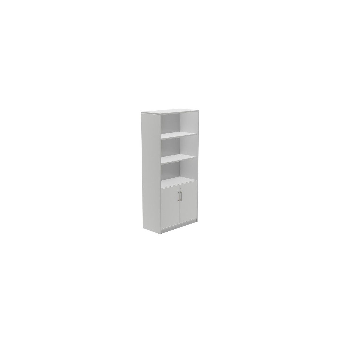 ARMARIO ALTO CON PUERTAS BAJAS 195X90X45 ESTRUCTURA ALUMINIO PUERTAS GRIS ROCADA 1103AB02