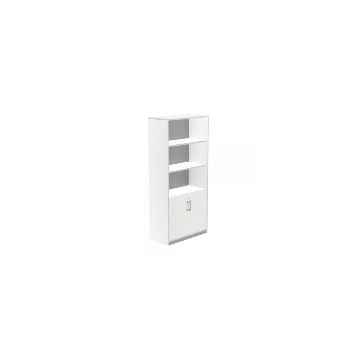 ARMARIO ALTO CON PUERTAS BAJAS 195X90X45 ESTRUCTURA BLANCA PUERTAS BLANCO ROCADA 1103AW04