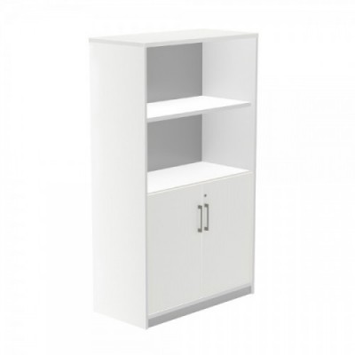 ARMARIO MEDIO CON PUERTAS BAJAS 156X90X45 ESTRUCTURA BLANCA PUERTAS BLANCO ROCADA 1057AW04