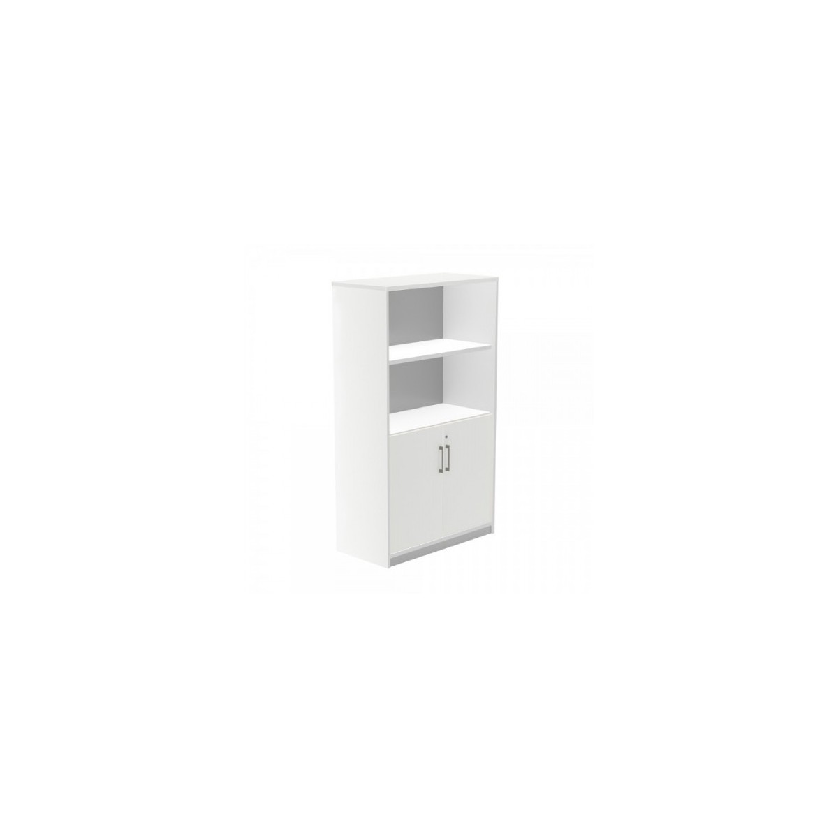 ARMARIO MEDIO CON PUERTAS BAJAS 156X90X45 ESTRUCTURA BLANCA PUERTAS BLANCO ROCADA 1057AW04