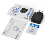 34206-(ABM) EWENT CARGADOR GAN FAST DE 65W, 3 PUERTOS (2 USB-C PD Y 1USB-A QC) DISENO COMPACTO