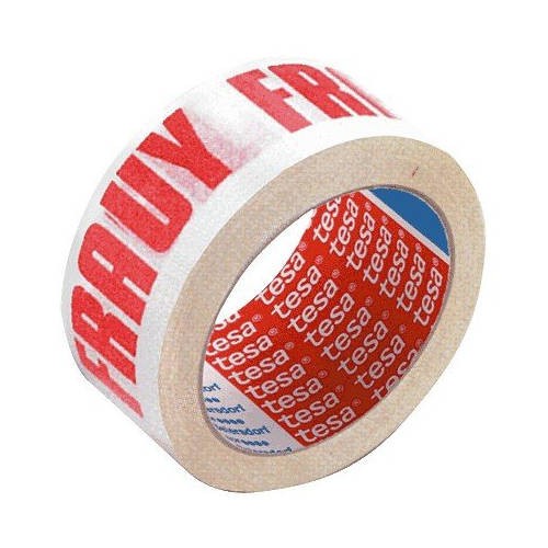 34276-CINTA DE EMBALAJE IMPRESA "MUY FRAGIL" 50MM.X132M. BLANCO / ROJO TESA 60089-00002-00