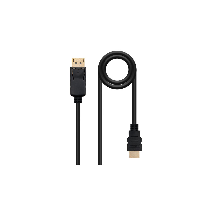 34279-Nanocable Cable Conversor DISPLAYPORT a HDMI, DP/M - HDMI/M, Negro, 0.5 m
