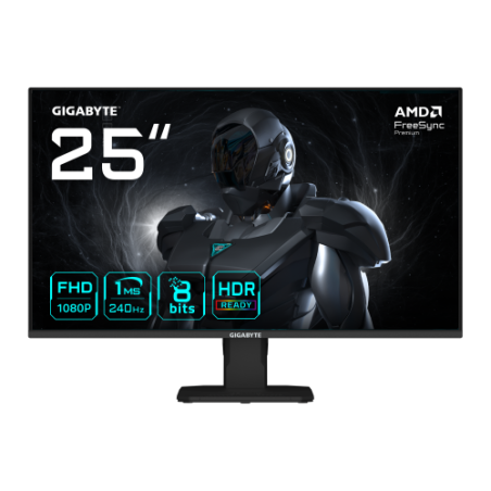 34478-GIGABYTE GS25F2A Monitor Gaming 25" FHD - 1920 x 1080, 240Hz, 1ms, 300 cd/m2, Display HDR 10, HDMI 2.0, DisplayPor
