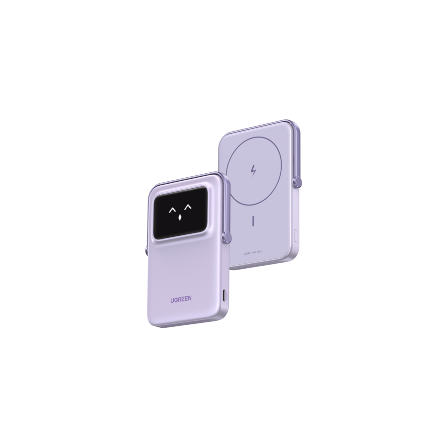 34570-Ugreen 5000MH MAG POWBANK PURPLE 5000 mAh Cargador inalambrico Purpura