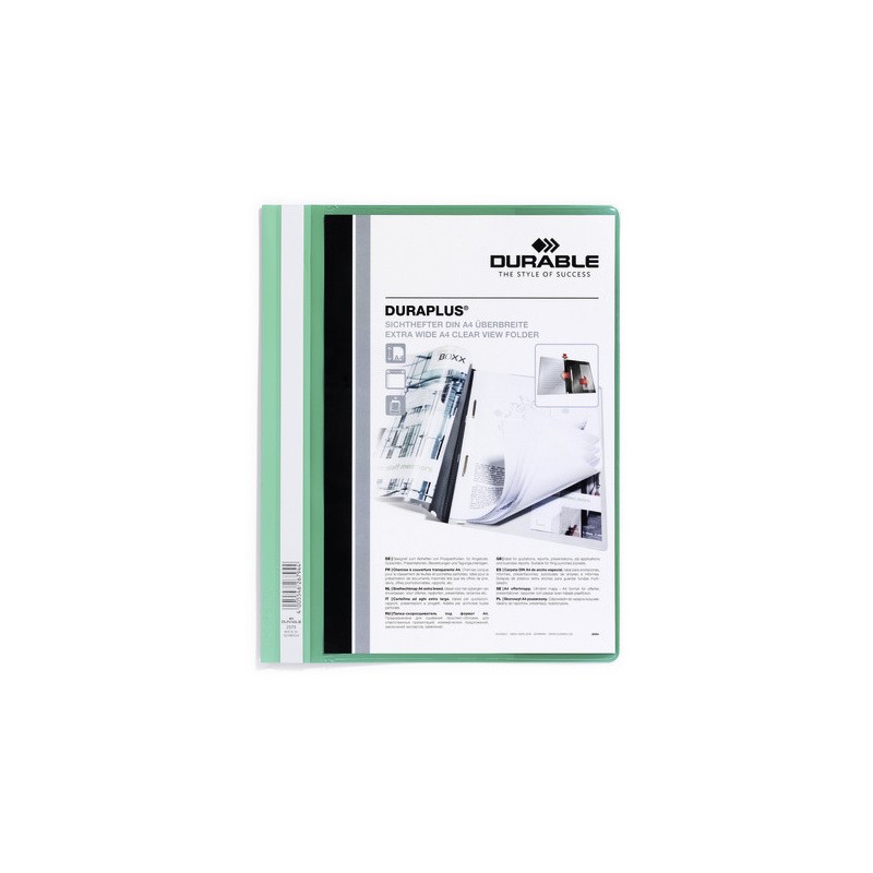3458-DOSSIER FASTENER DURAPLUS A4 PVC VERDE DURABLE 2579-05 3458-DOSSIER FASTENER DURAPLUS A4 PVC VERDE DURABLE 2579-05
