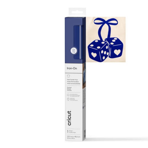 34778-CRICUT FLOCKED IRON-ON BLUE 30X48CM