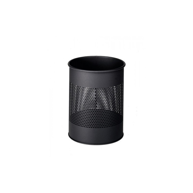 3487-PAPELERA METALICA DE 15L PERFORADA COLOR NEGRO DURABLE 3310-01