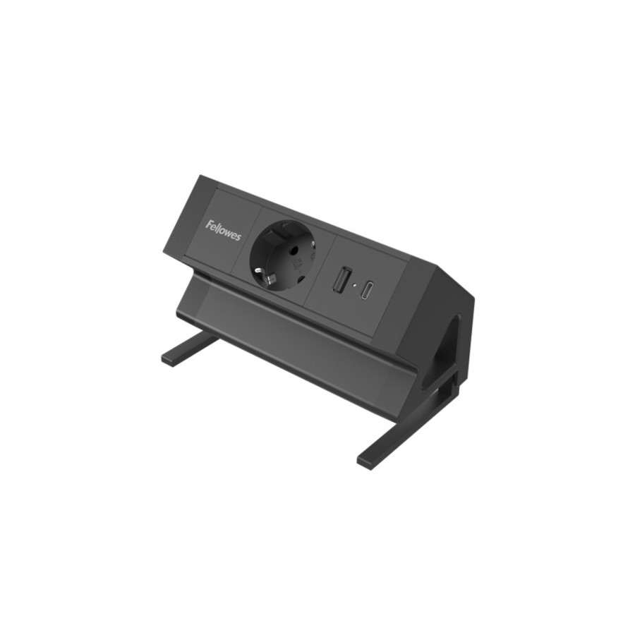 35000-REGLETA SOBREMESA 1 TOMA + USB A/C NEGRO FELLOWES 100137172