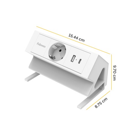35074-REGLETA SOBREMESA 1 TOMA + USB A/C BLANCO FELLOWES 100137173