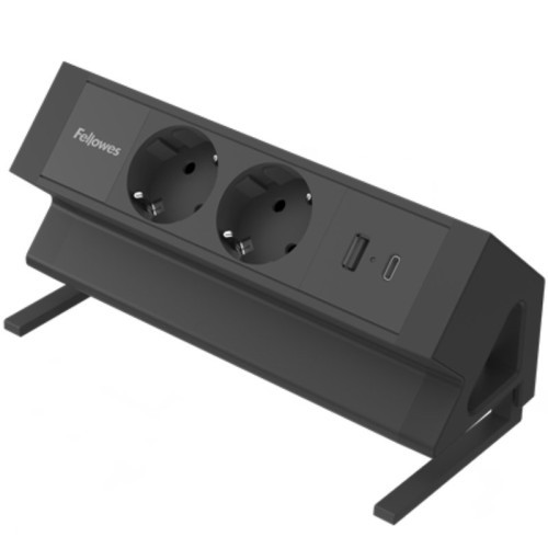 35075-REGLETA SOBREMESA 2 TOMA + USB A/C NEGRO FELLOWES 100137182