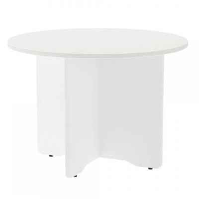 MESA DE REUNIONES REDONDA 100CM DE DIAMETRO ALTURA 72CM COLOR PATA BLANCA TABLERO BLANCO ROCADA 3005AW04