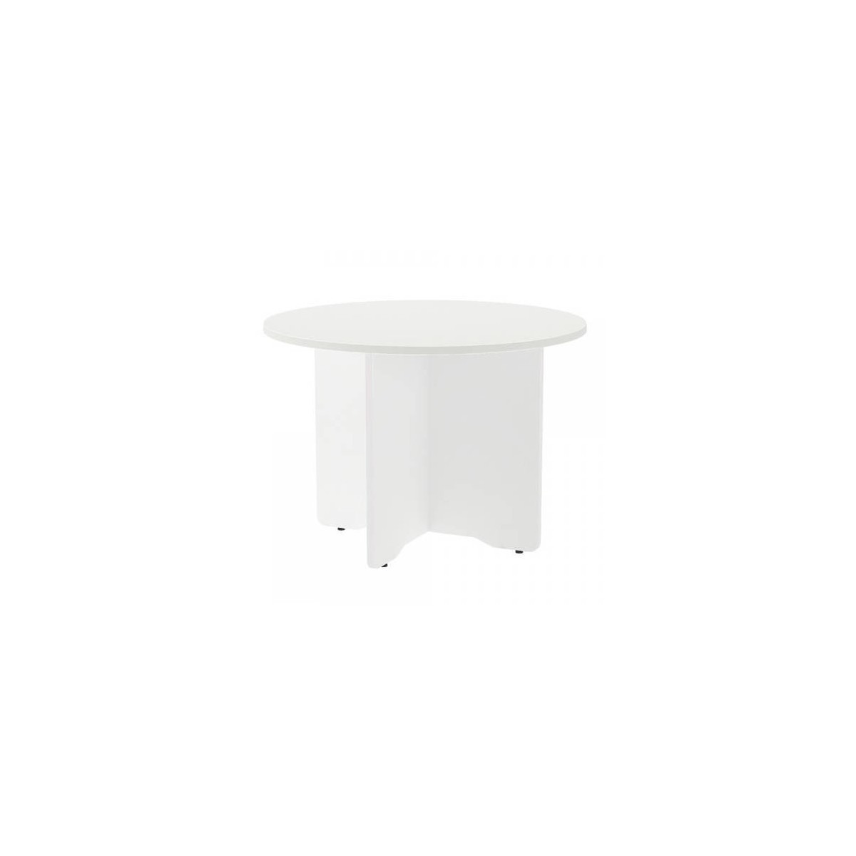 MESA DE REUNIONES REDONDA 100CM DE DIAMETRO ALTURA 72CM COLOR PATA BLANCA TABLERO BLANCO ROCADA 3005AW04