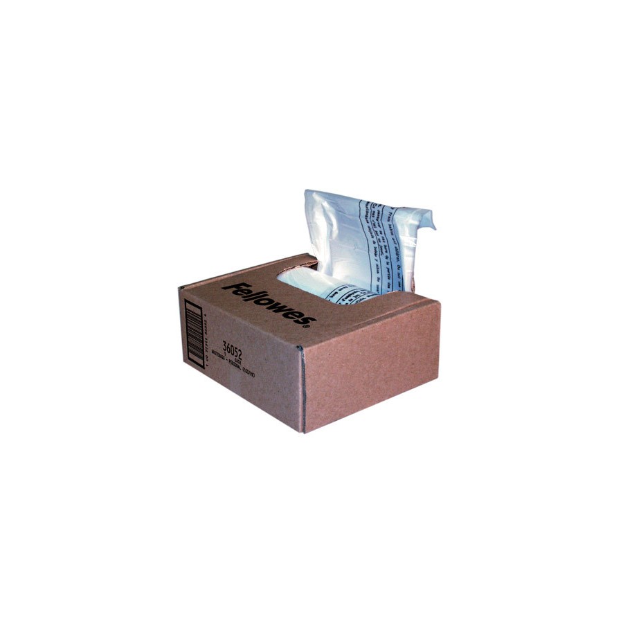 352-PACK 100 BOLSAS RESIDUOS DESTRUCCION 28L. FELLOWES 36052