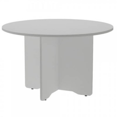 MESA DE REUNIONES REDONDA 120CM DE DIAMETRO ALTURA 72CM COLOR PATA ALUMINIO TABLERO GRIS ROCADA 3006AB02