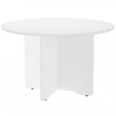 MESA DE REUNIONES REDONDA 120CM DE DIAMETRO ALTURA 72CM COLOR PATA BLANCA TABLERO BLANCO ROCADA 3006AW04