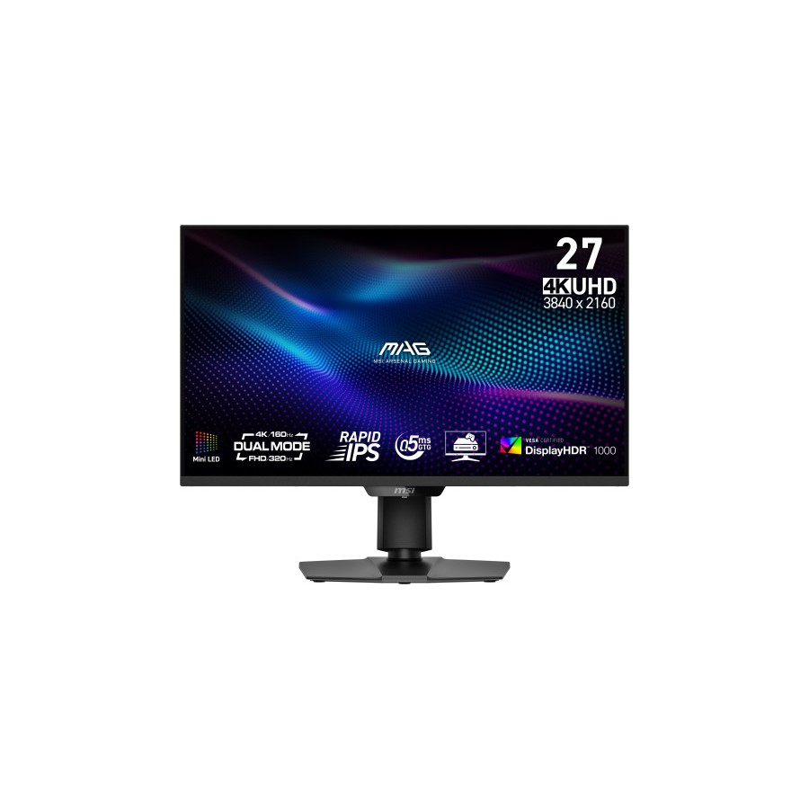 35284-MSI MONITOR MAG 274UPDF E16M. 27" RAPID VA MINI-LED PLANO. 3840X2160. 160HZ. NEGRO