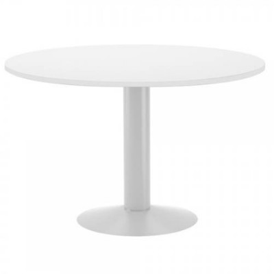 MESA DE REUNIONES REDONDA 120CM DE DIAMETRO ALTURA 72CM COLOR PATA METALICA BLANCA TABLERO BLANCO ROCADA 3006ATW04