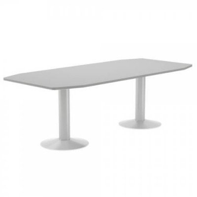 MESA DE REUNIONES 220X100X72CM COLOR PATA METALICA BLANCA TABLERO GRIS ROCADA 3003ATW02