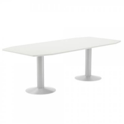 MESA DE REUNIONES 220X100X72CM COLOR PATA METALICA BLANCA TABLERO BLANCO ROCADA 3003ATW04