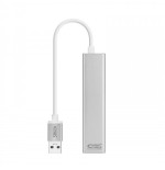 35462-Nanocable Conversor USB 3.0 a Ethernet Gigabit + 3xUSB 3.0, Plata, 15 cm