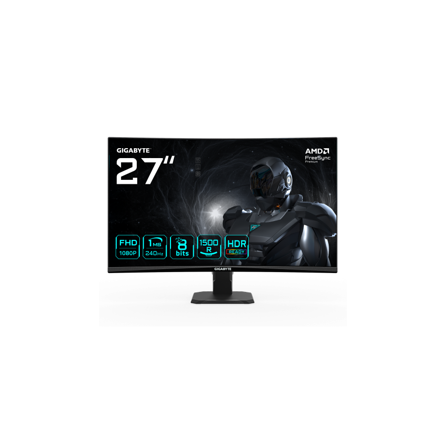 35563-MONITOR GIGABYTE 27" GS27FC2,CURVO,VA 1500R,1920X1080 (FHD),0.31PP,3000:1,1MS,240HZ,2HDMI+1DP