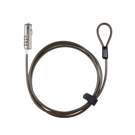 35597-TooQ Cable de Seguridad Tipo NANO con Combinacion para Portatiles 1.5 metros, Gris Oscuro
