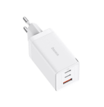 36010-BASEUS GAN5 PRO FAST CHARGER 2C+U 65W EU  WHITE (INCLUDE: BASEUS XIAOBAI SERIES FAST CHARGING CABLE TYPE-C  TO TYP