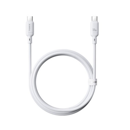 36030-OS-BASEUS SILKY SERIES FAST CHARGING CABLE TYPE-C TO TYPE-C 100W 1M MOON WHITE