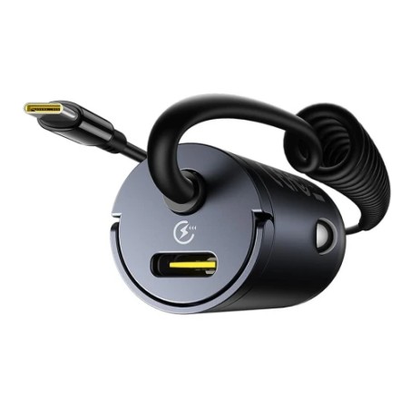 36042-BASEUS TINY STAR MINI CAR CHARGER (C+C CABLE INCLUDED)  30W COSMIC BLACK