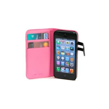 36058-FUNDA WAZZABEE PARA IPHONE 5 POLIPIEL, MARCO INTERIOR PLASTICO, CIERRE MAGNETICO, ROSA (WB-M30WP-PK)
