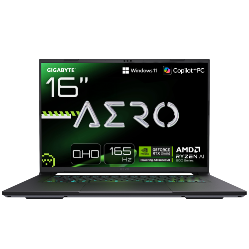 36214-GIGABYTE AERO X16 Portatil Gaming - Copilot+ PC, 16" QHD 165Hz, AMD Ryzen AI 7 HX 350, RTX 5070, 32 GB DDR5 5200MH