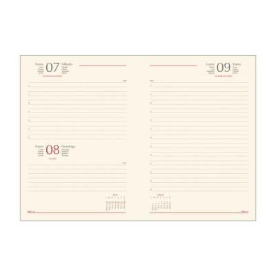 AGENDA BRASILIA DiA PaGINA 15 X 21 CM COLOR ROJO DOHE