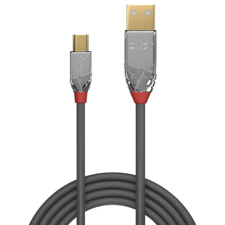 36452-Lindy 36633 cable USB USB 2.0 3 m USB A Mini-USB B Gris